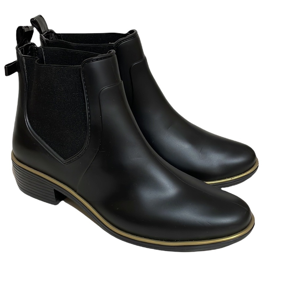Kate Spade Sedgwick Black Rubber Rain Ankle Boots Size 9 - Picture 5 of 16